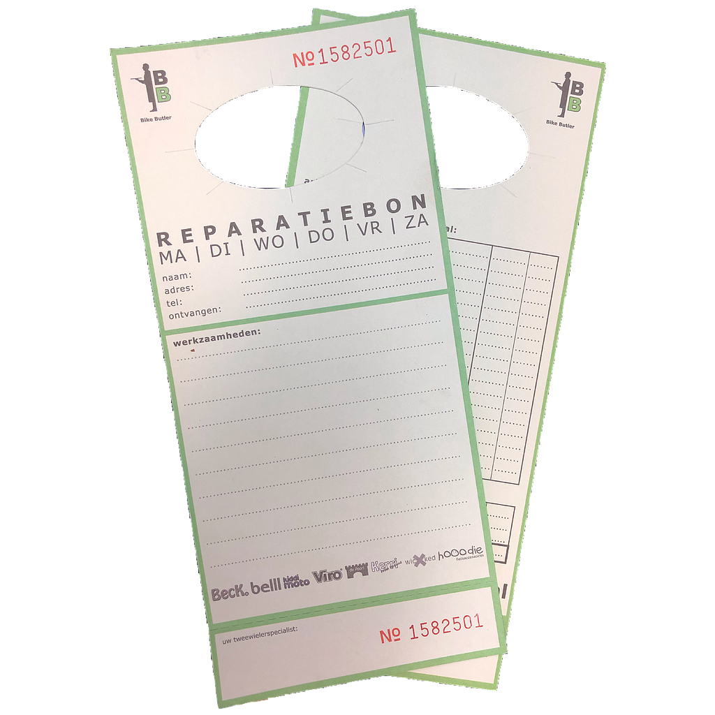 Reparatiekaarten (100 stuks)