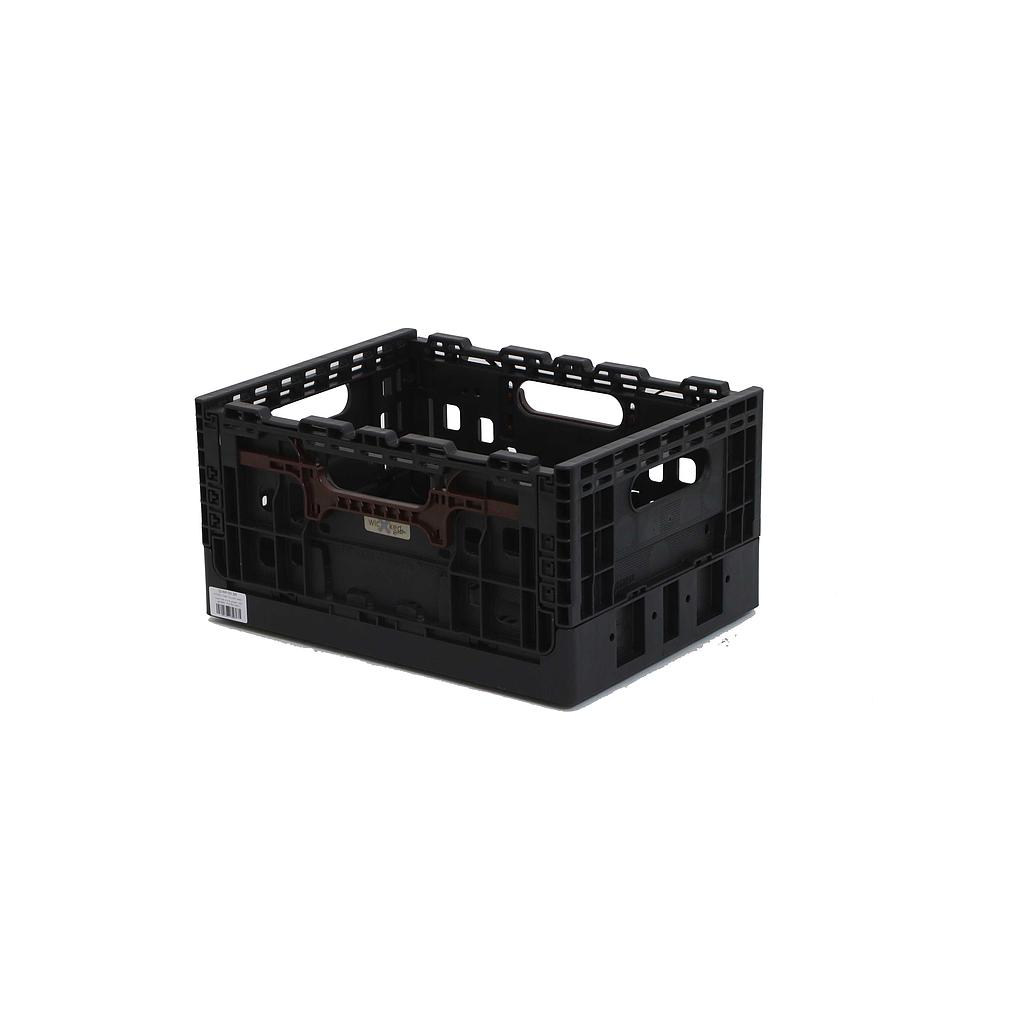 WICKED Smart Crate zwart met bruine grepen (recycled plastic) - WICKED Smart Crate (recycled)