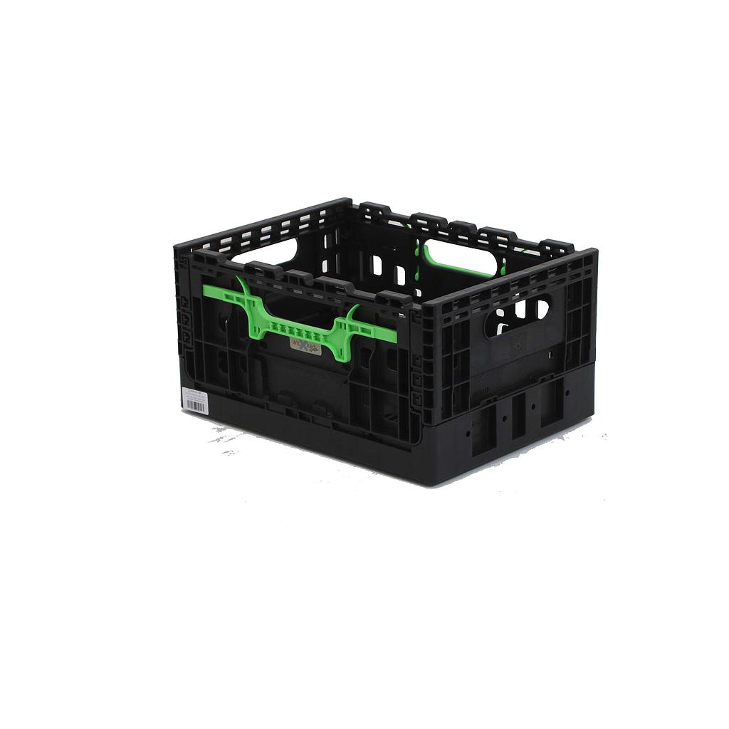 WICKED Smart Crate zwart met groene grepen (recycled plastic) - WICKED Smart Crate (recycled)