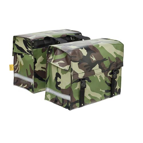 DE POORT dubbele fietstas 46L, camouflage - De Poort dubbele fietstas