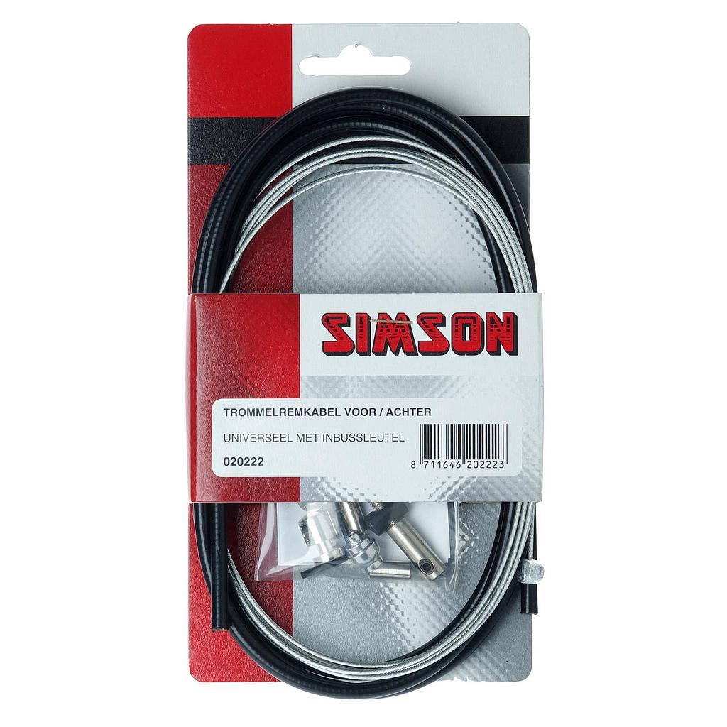 SIMSON - 020222 Trommelremkabelset voor/achter - SIMSON - 020222