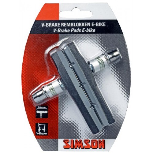 SIMSON - 020209 V-brake remschoenen 80mm E-bike 2st - SIMSON - 020209